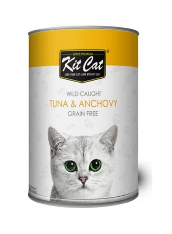 Kit Cat Wild Caught Tuna & Anchovy Canned Cat Food – 400g x 24 Cans - Image 2